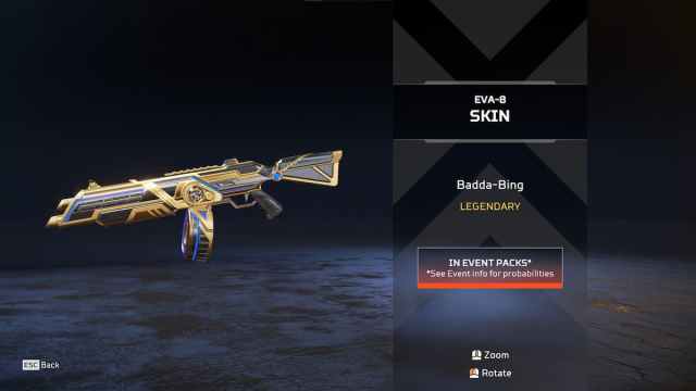 The Badda-Bing EVA-8 skin from the Apex Legends Shadow Society collection event.