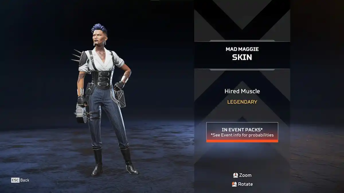 The Hired Muscle Mad Maggie skin from the Apex Legends Shadow Society collection event.
