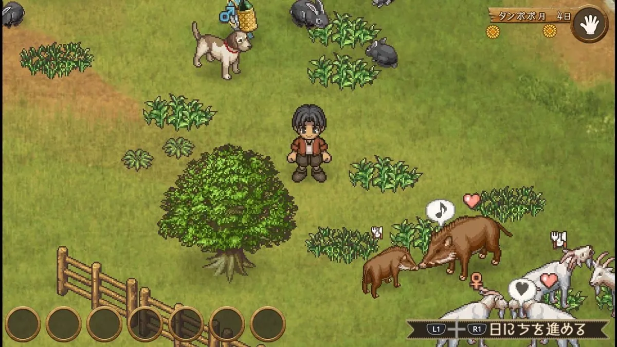 The main character in a farm with animals in Shepherd's Crossing 2