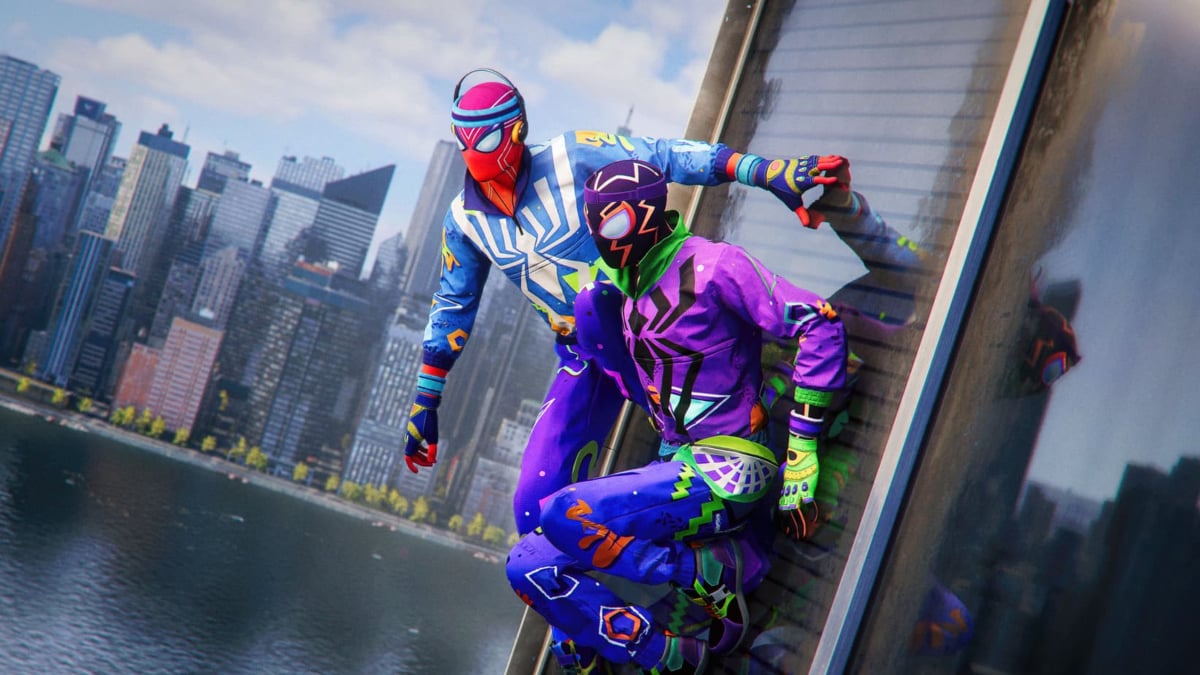 A promotional image showing the Fresh N Fly suits in Spider-Man 2.