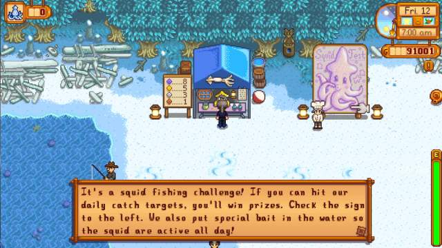 Speaking at the SquidFest stand in Stardew Valley