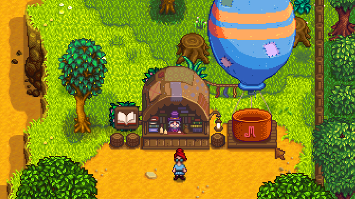 Marcello the Bookseller in Stardew Valley.