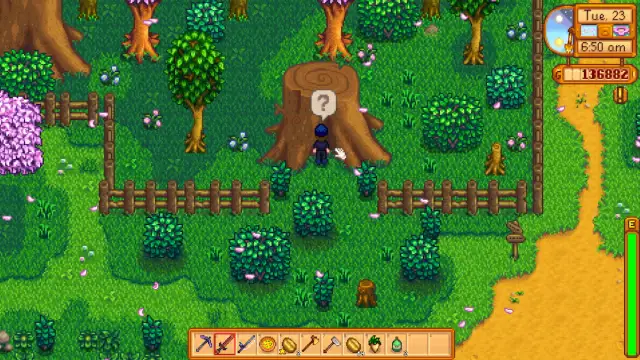 Stand in front of the big tree to activate quest in Stardew Valley