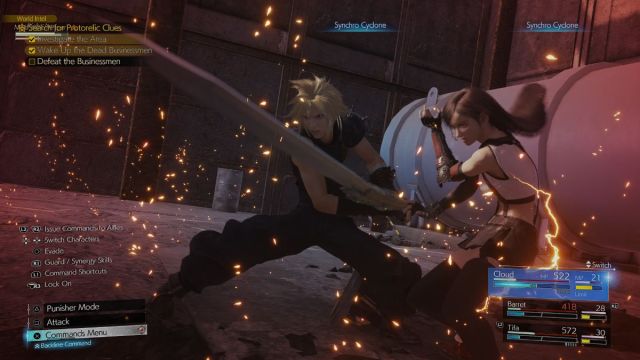 Tifa and Cloud performing a Synergy Ability FF7R