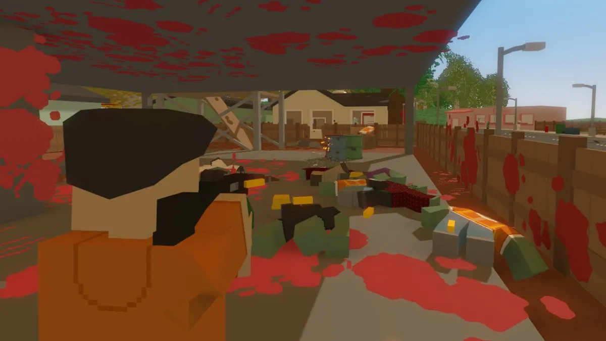 House full of dead zombies in Unturned.
