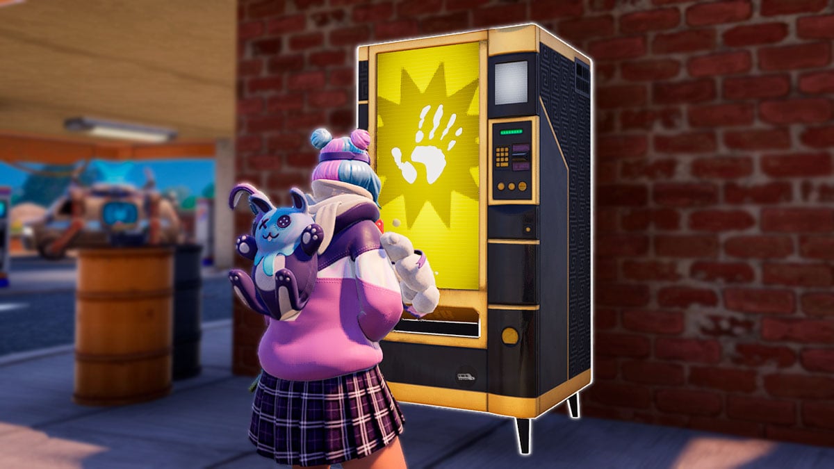 character interacting with Midas vending machine Fortnite