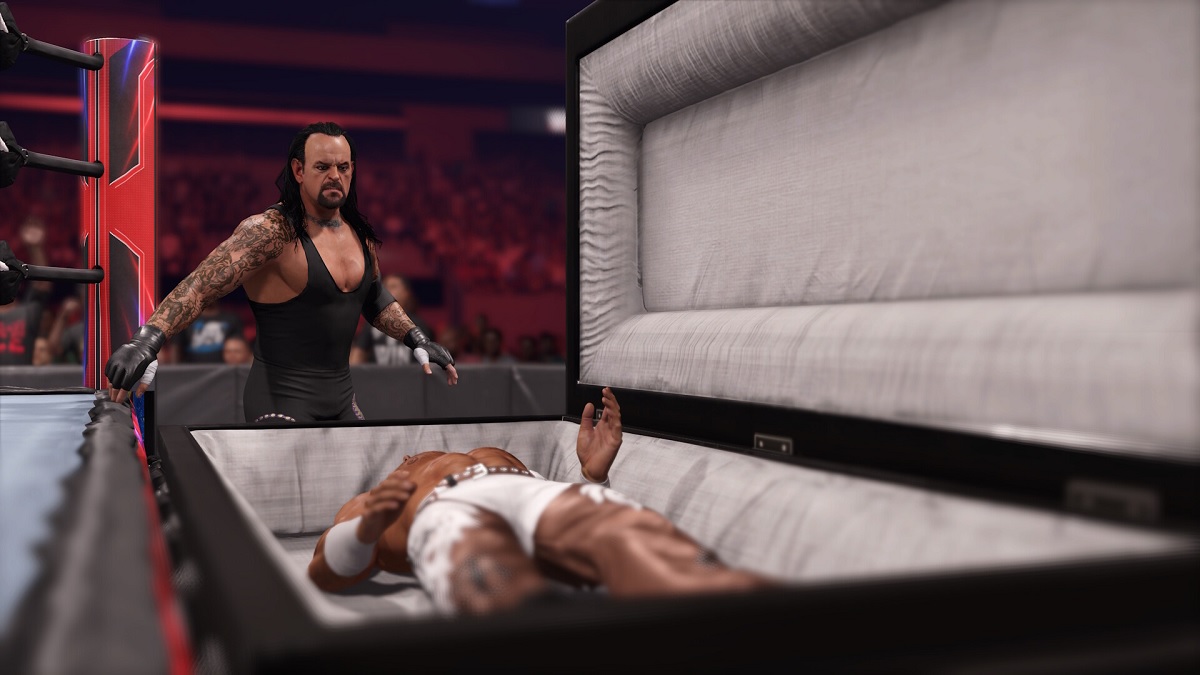 Undertaker next to a ring in WWE 2K24