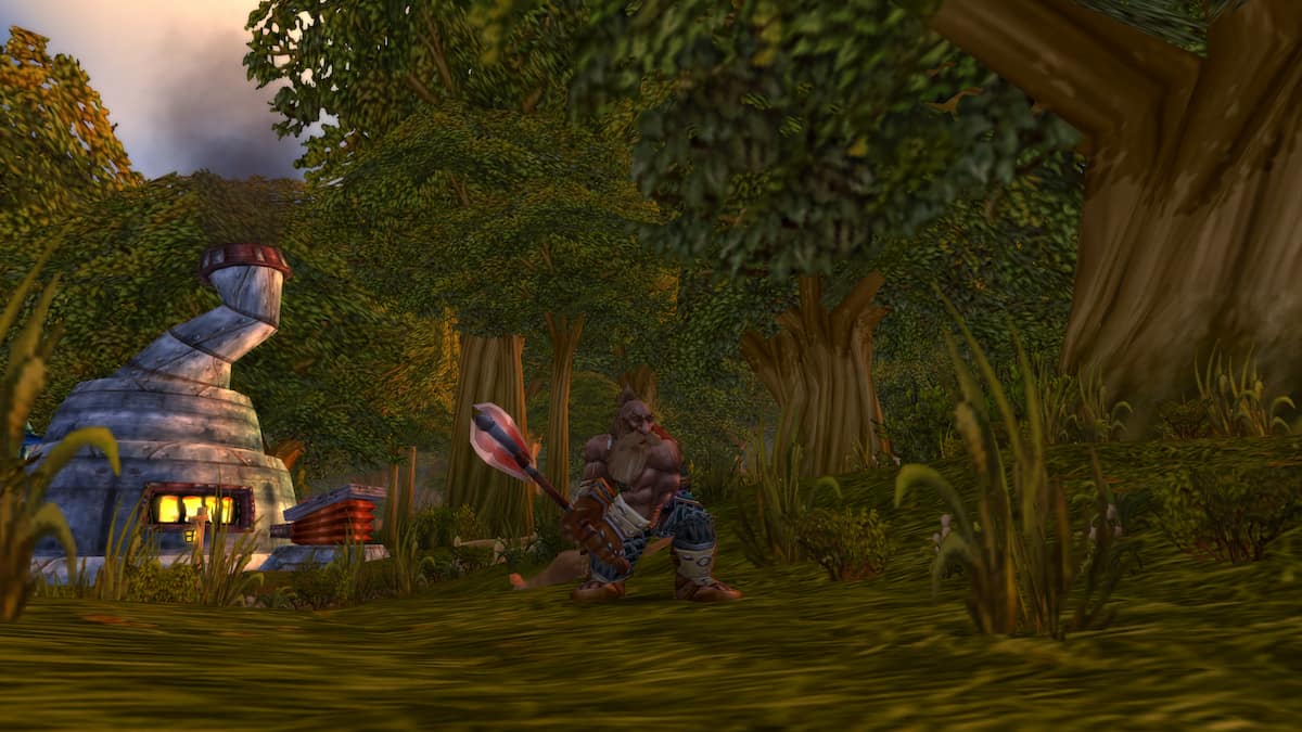 Warrior swinging an axe in WoW Classic