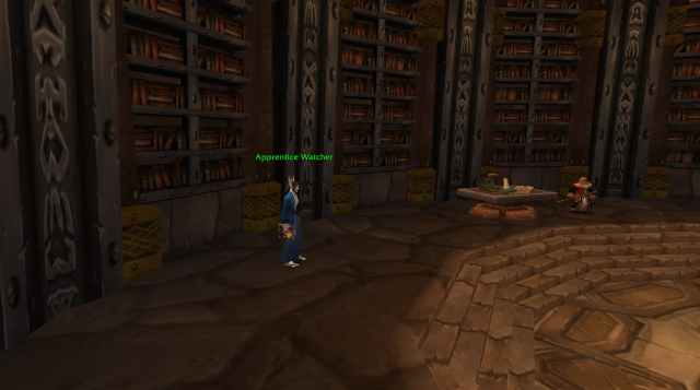 Apprenctice Watcher High Elf NPC in WoW Classic Hardcore, particularly and specifically found in the Ironforge Hall of Explorers