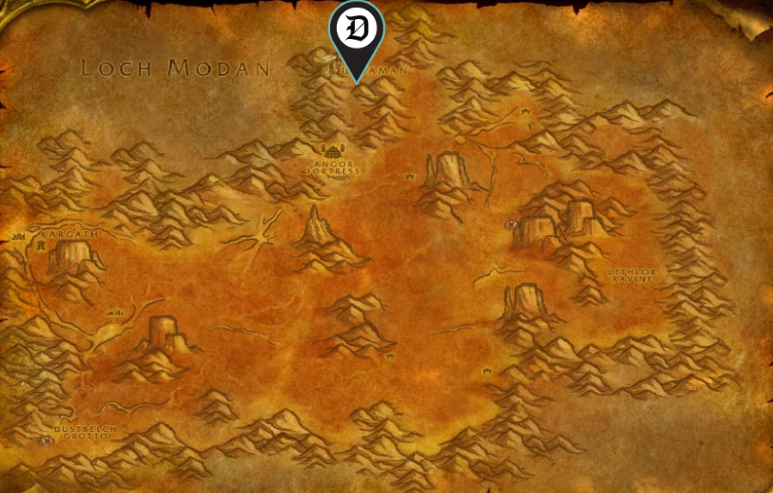 Image of the map of the Badlands in WoW SoD.