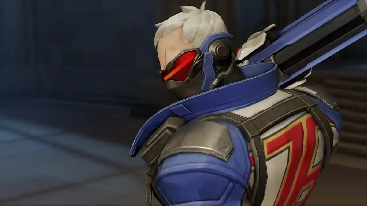 Soldier: 76 with his back to the camera