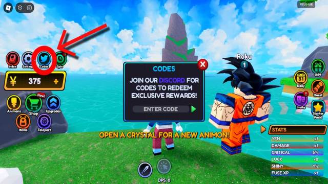 How to redeem codes in Anime Stars Simulator.