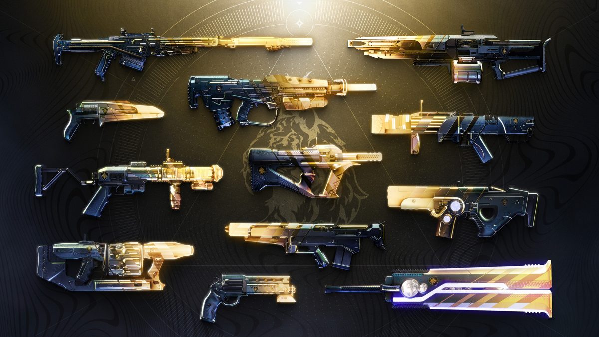 An image showing the 12 weapons that will be reissued with Into the Light, including some of Destiny's most classic weapons.