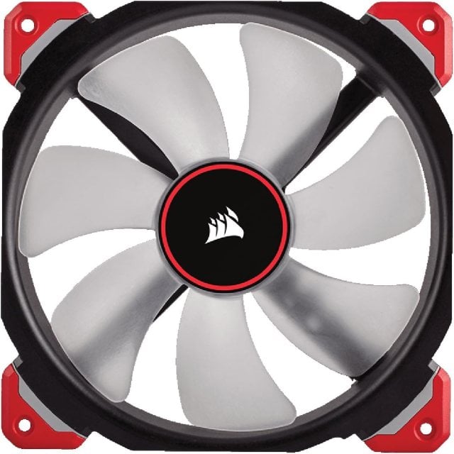 Corsair ML140 Pro Red fan on white background