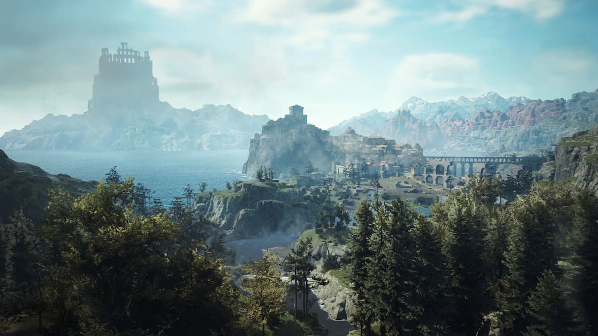 Landscape view of ruins in Dragons Dogma 2