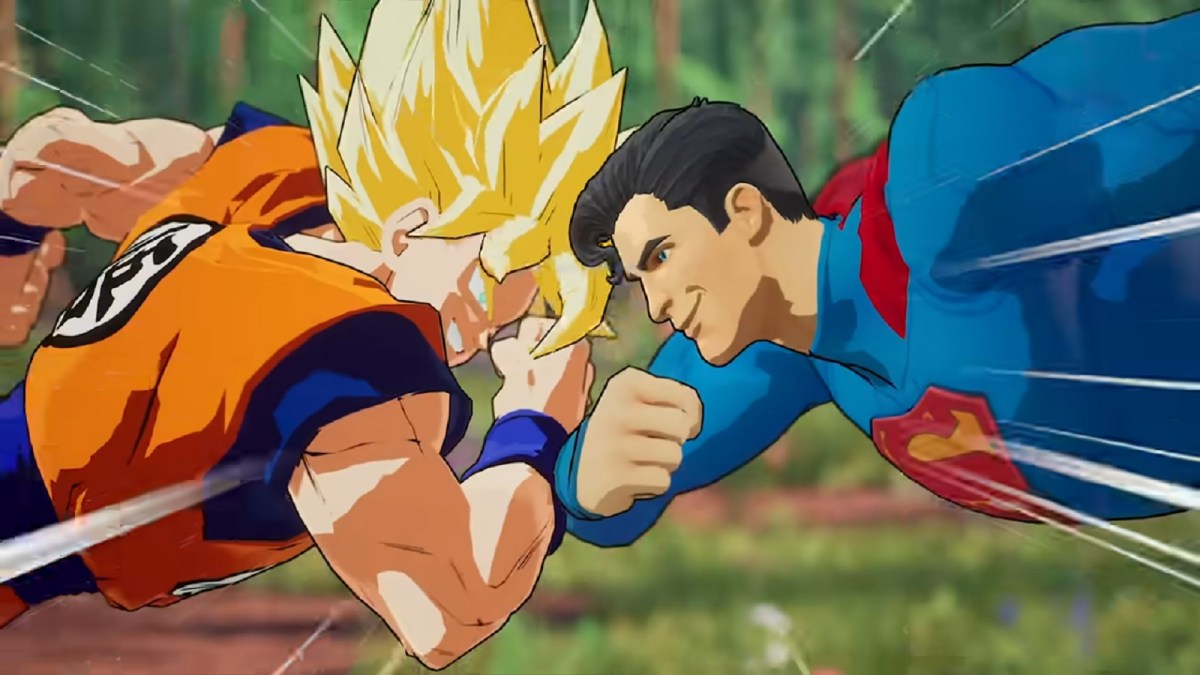 Goku fighting Superman in Death Battle