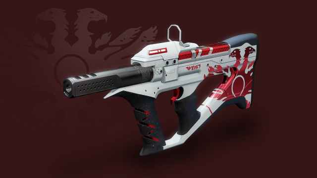 The Recluse SMG on the red background