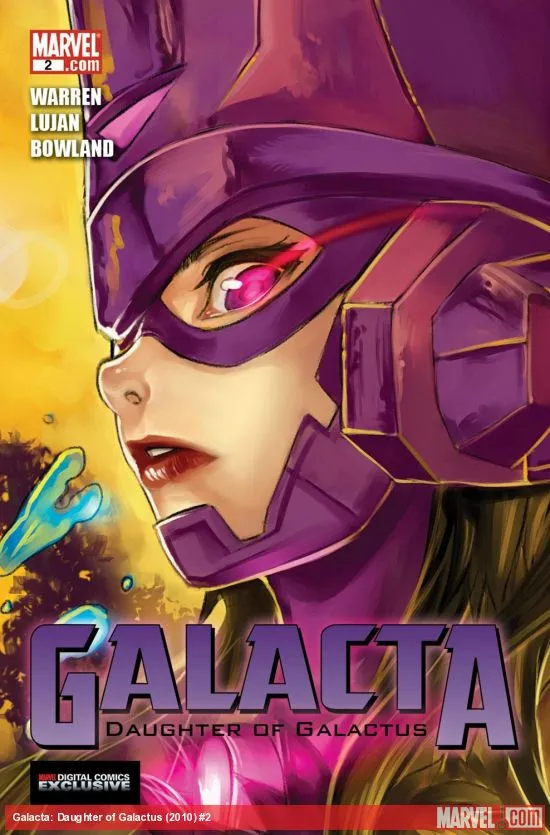 An image of Galacta on the cover of her one shot comic.