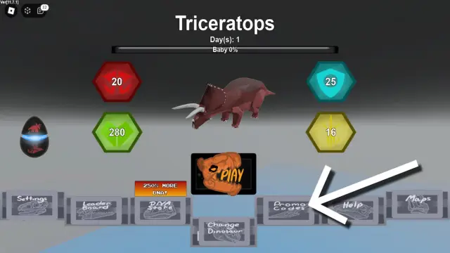 How to redeem codes in Dinosaur Simulator.