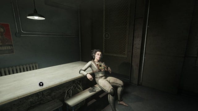 Dorris sitting at a table in The Outlast Trials.