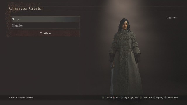 character creation tool name and moniker in dragon’s dogma 2