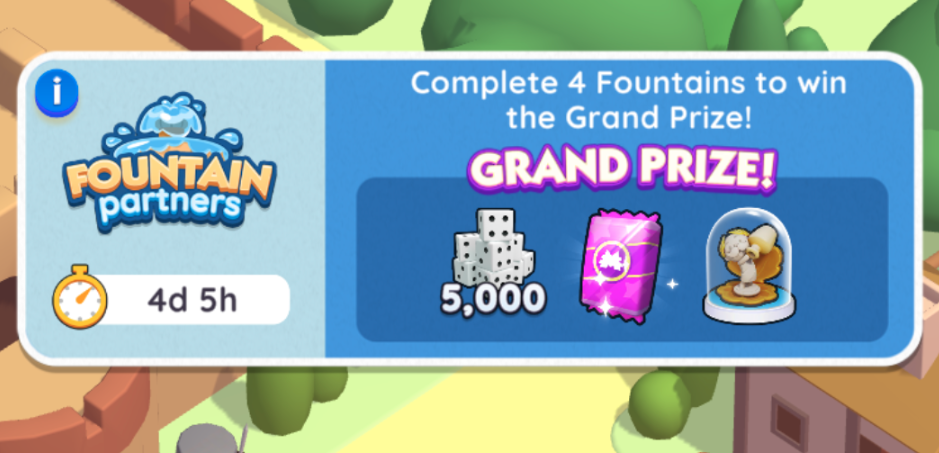 Monopoly GO rewards in Fountain Partners Partner event