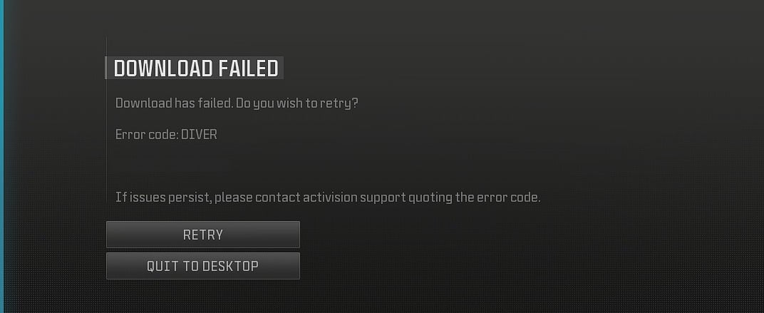 How to fix the Diver error code in MW3