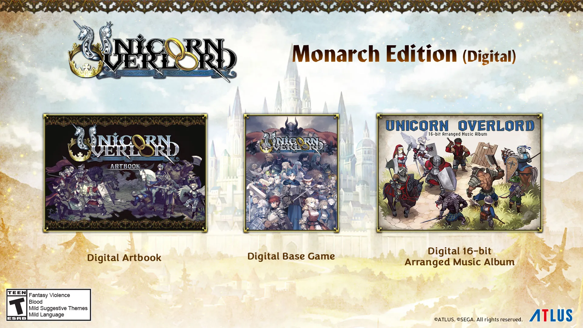 A promotional image for the Monarch Edition of Unicorn Overlord.