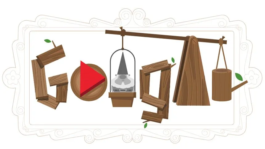 Google Doodle's Garden Gnome promo art