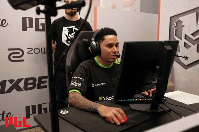 HEN1, a player for Imperial, sits at his PC at the PGL Copenhagen Major Americas RMR.