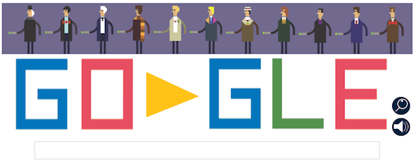 Google Doodle's Doctor Who promo art
