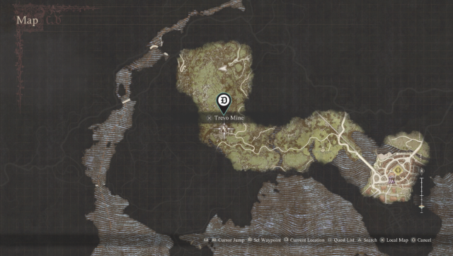 A screenshot of a map in Dragon's Dogma 2.