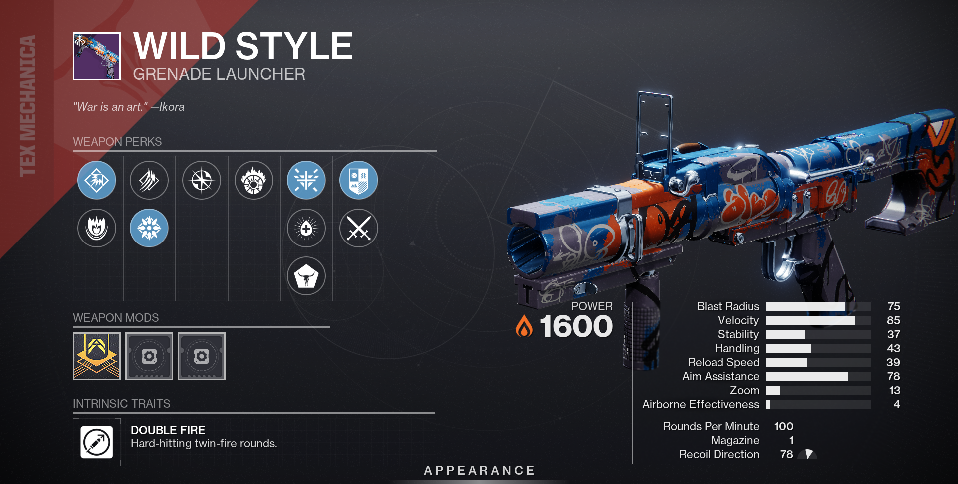 Wild Style god roll and best perks in Destiny 2