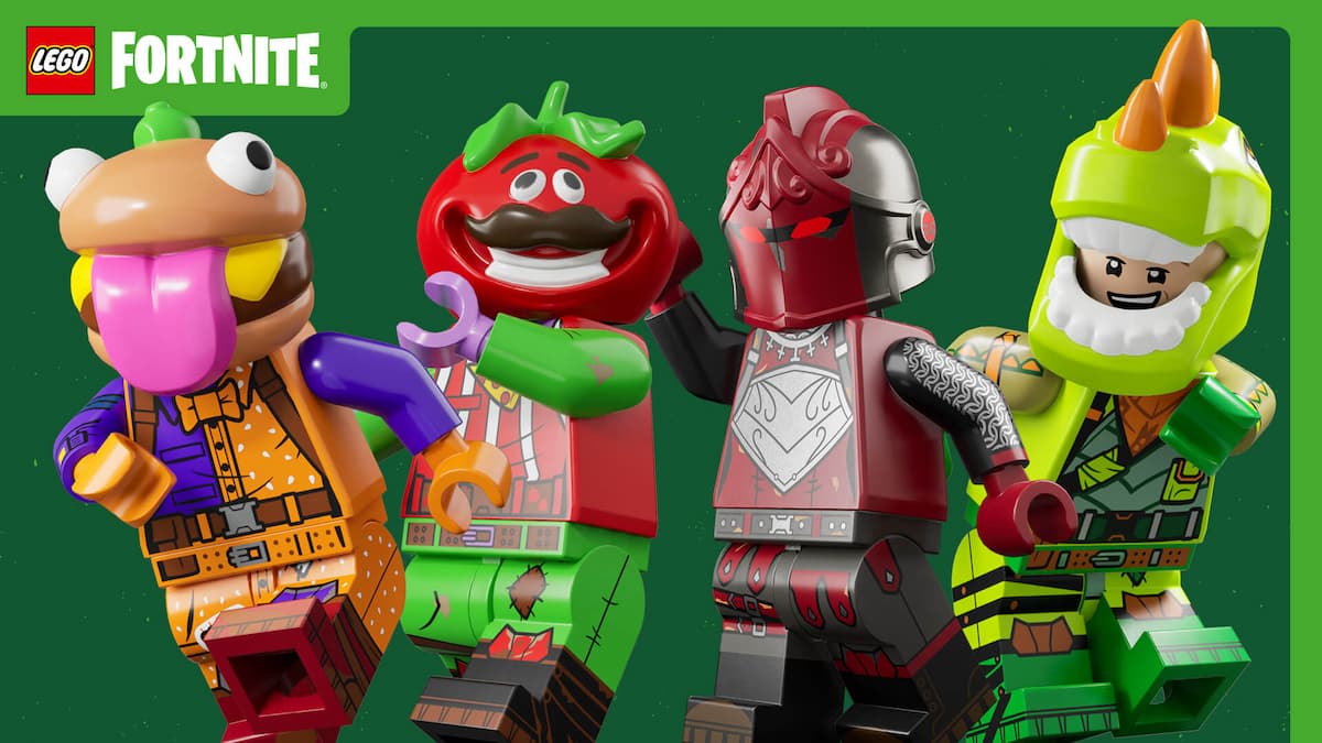 LEGO Burger, Tomatohead, Red Knight, and Dinosaur skins