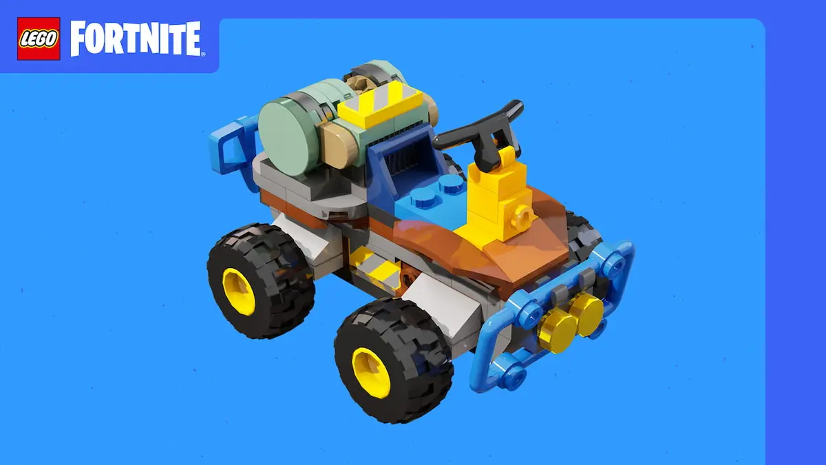 Speeder vehicle build in LEGO Fortnite.