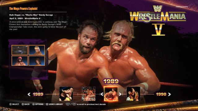 Hulk Hogan pushing Macho Man Randy Savage.