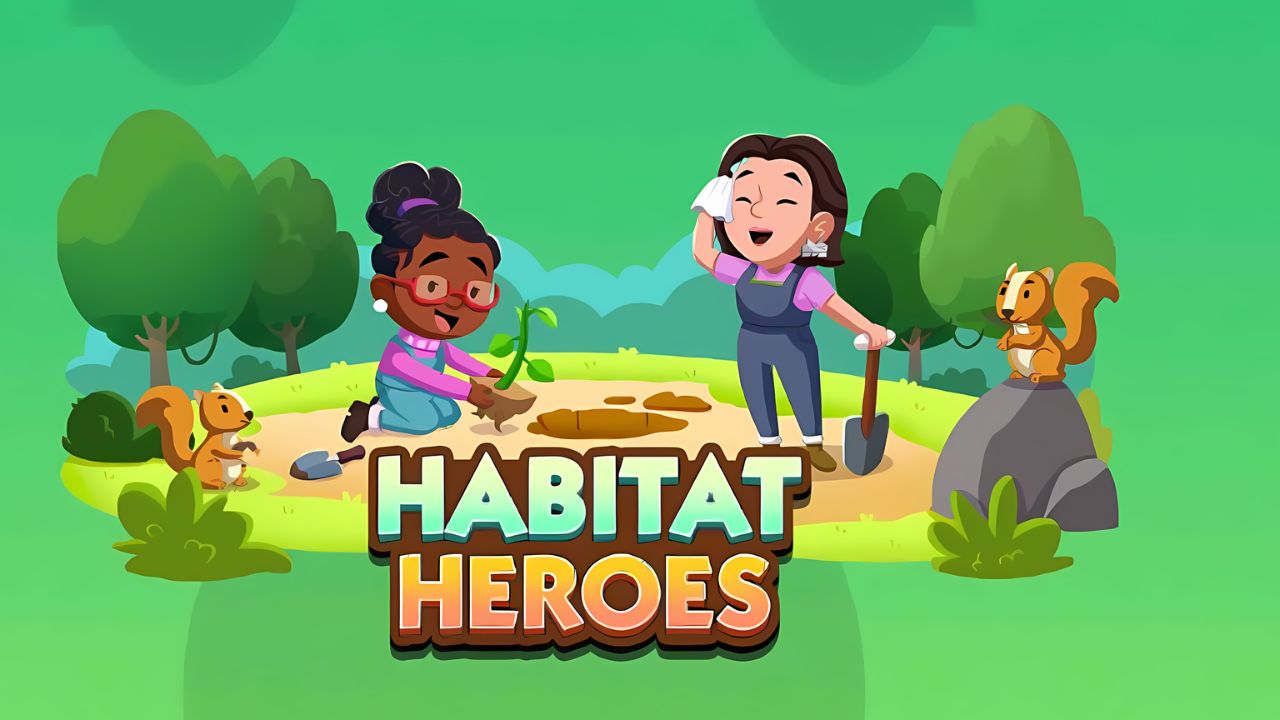 A picture of the Habitat Heroes logo with two characters planting a tree.