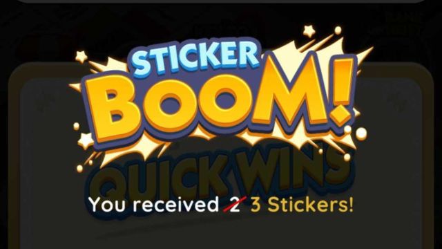 The Sticker Boom logo showing when you open a Sticker Pack during the event.
