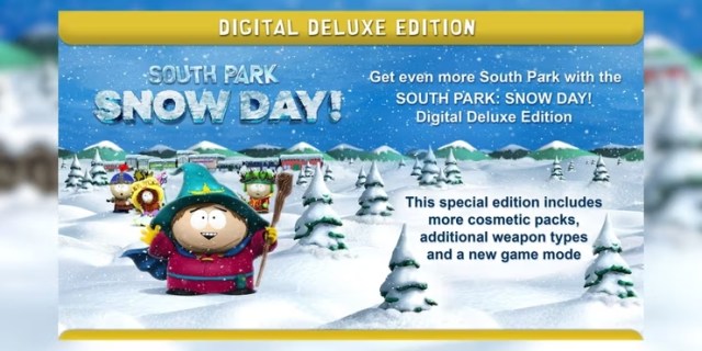 A promotional image of the digital deluxe edition for South Park Snow Day