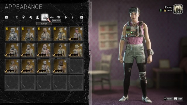 The outfit category in The Outlast Trials.