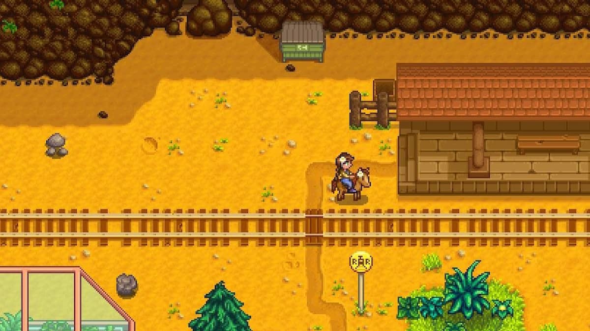 The Railroad area in Stardew Valley.