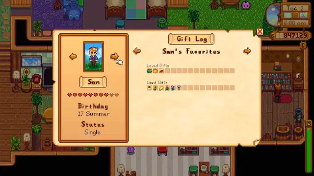 Sam's favorites and other info about him in Stardew Valley.