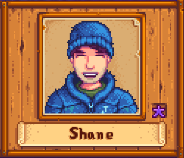 Shane in Winter in Stardew Valley.