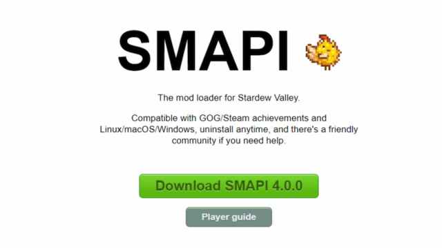 The SMAPI website for Stardew Valley.