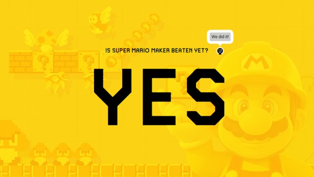The cleared look for Team 0%'s Mario Maker tracker.