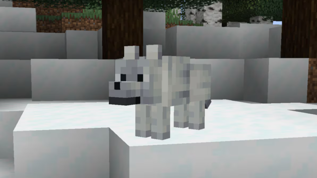 The Snowy Wolf in Minecraft.