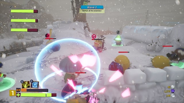 A player stands with a Bubble Shield in South Park: Snow Day!