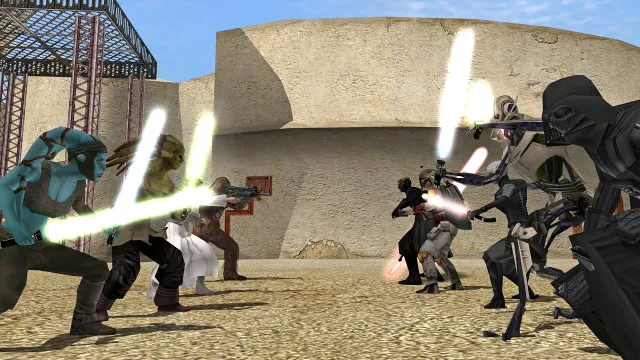 Heroes and villains face off in Star Wars Battlefront Classic Hero Assault.