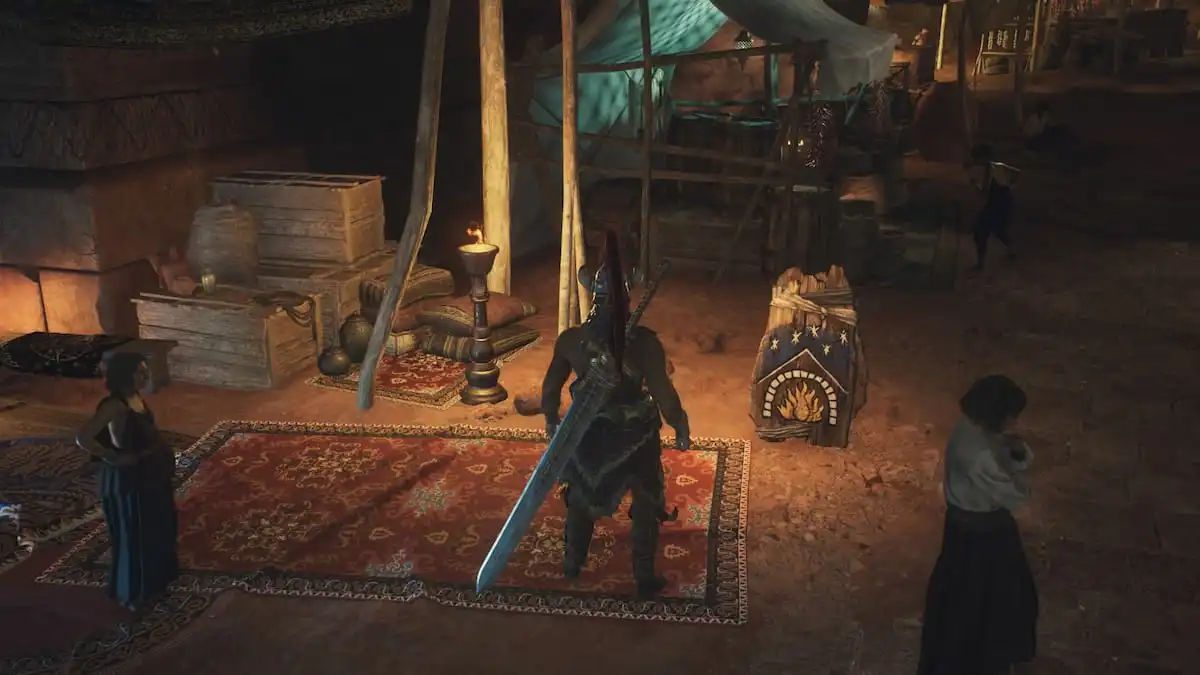 The player character standing in front of the Inn in Bakbattahl.