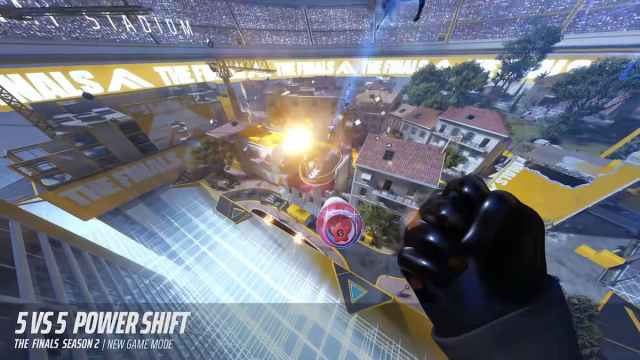 A promotional image of the 5v5 Power Shift mode in THE FINALS